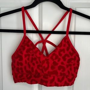 XS Balance Athletica (now Vitality) flocked leopard sports bra